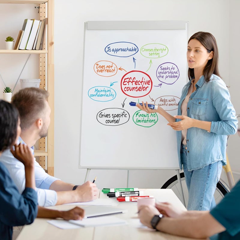 EXTRIC Dry Erase Markers Chisel Tip, 6 Whiteboard Markers, Dry Erase Marker with Eraser 6 Pack White Board Marker for Kids, School Supplies and Teachers - Image 4